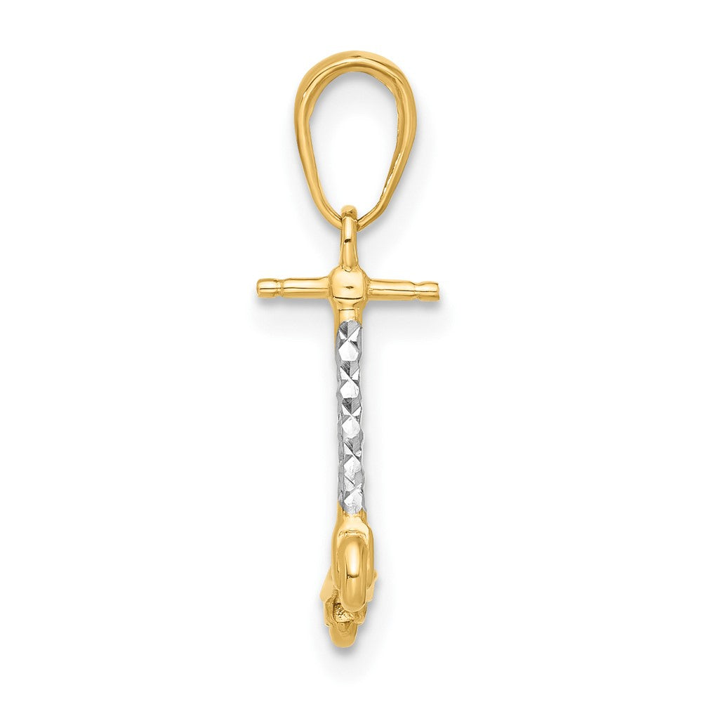 14K Yellow & Rhodium and White Rhodium D/c 3D Scooter Pendant