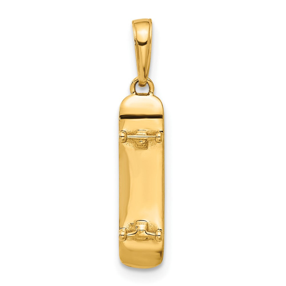 14K Yellow & Rhodium and White Rhodium D/c Skateboard Pendant