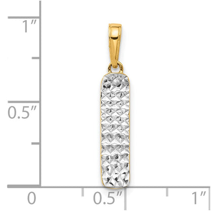 14K Yellow & Rhodium and White Rhodium D/c Skateboard Pendant