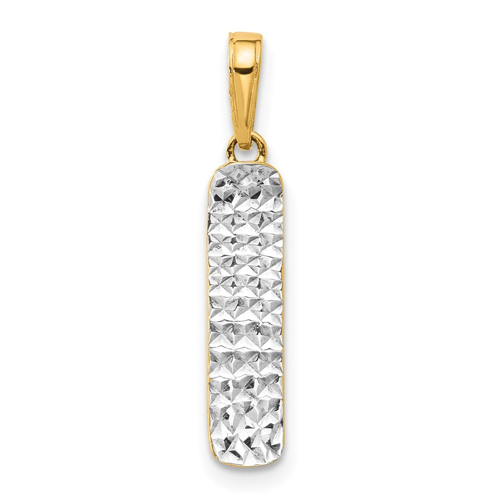 14K Yellow & Rhodium and White Rhodium D/c Skateboard Pendant