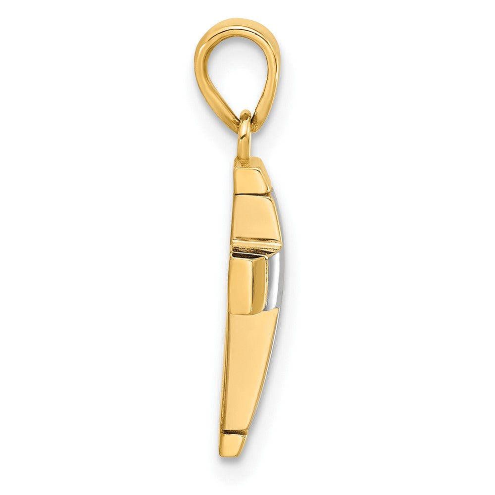 14K Two-Tone Polished Cross Pendant