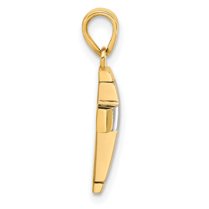 14K Two-Tone Polished Cross Pendant