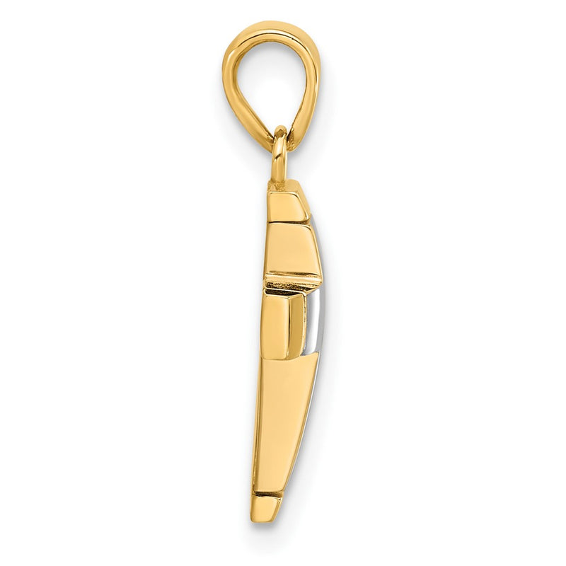 14K Two-Tone Polished Cross Pendant