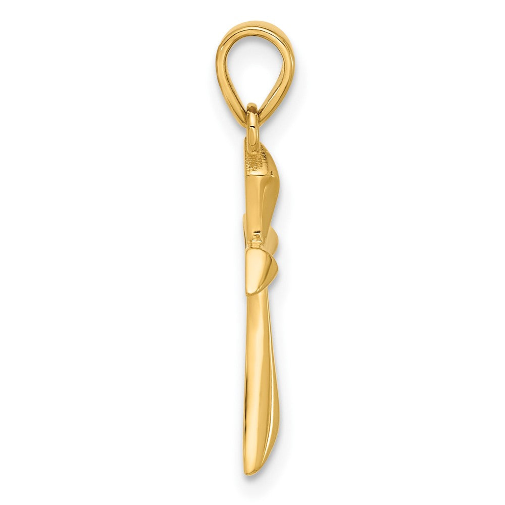 14K Yellow Gold Polished Cross Pendant