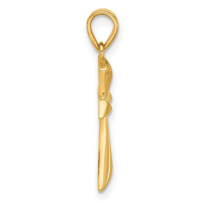 14K Yellow Gold Polished Cross Pendant