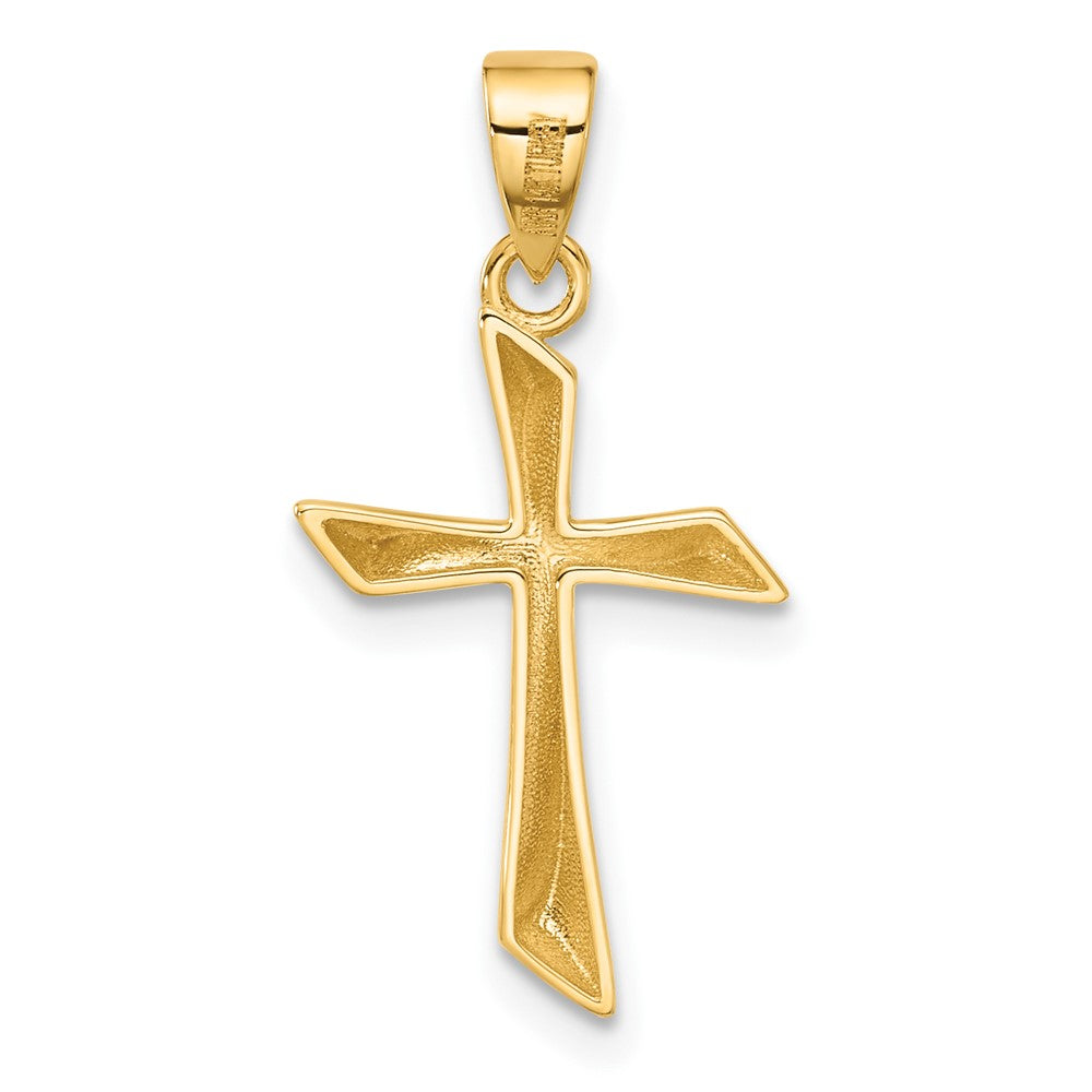 14K Yellow Gold Polished Cross Pendant
