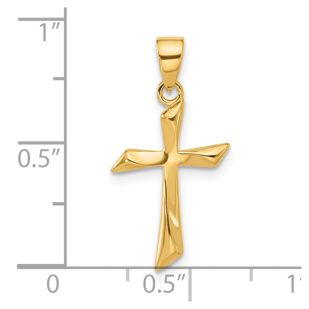 14K Yellow Gold Polished Cross Pendant