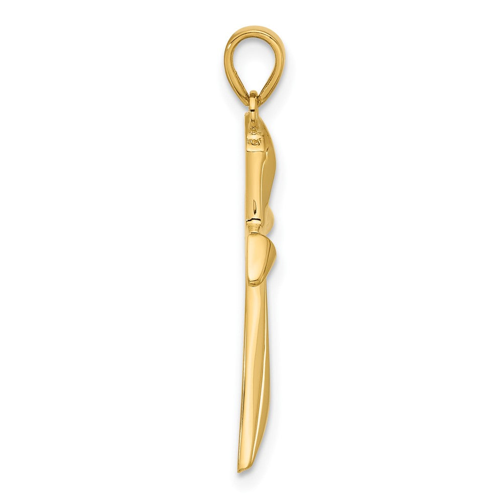 14K Yellow Gold Polished Cross Pendant