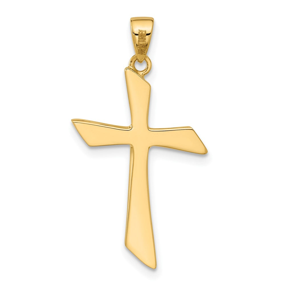 14K Yellow Gold Polished Cross Pendant