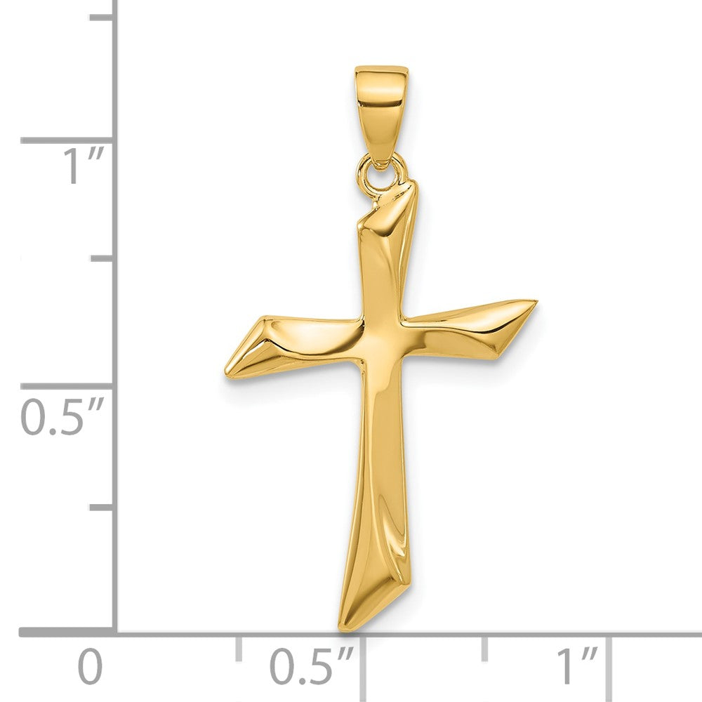 14K Yellow Gold Polished Cross Pendant