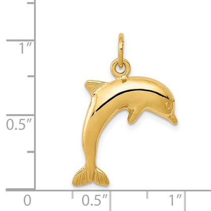 14K Yellow Gold Dolphin Charm