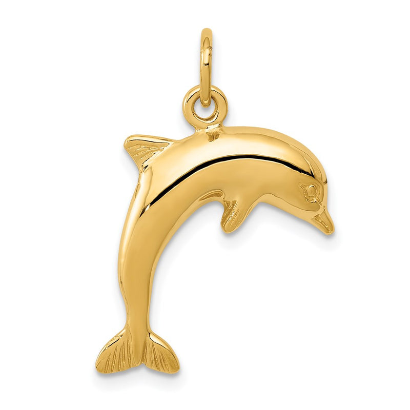 14K Yellow Gold Dolphin Charm