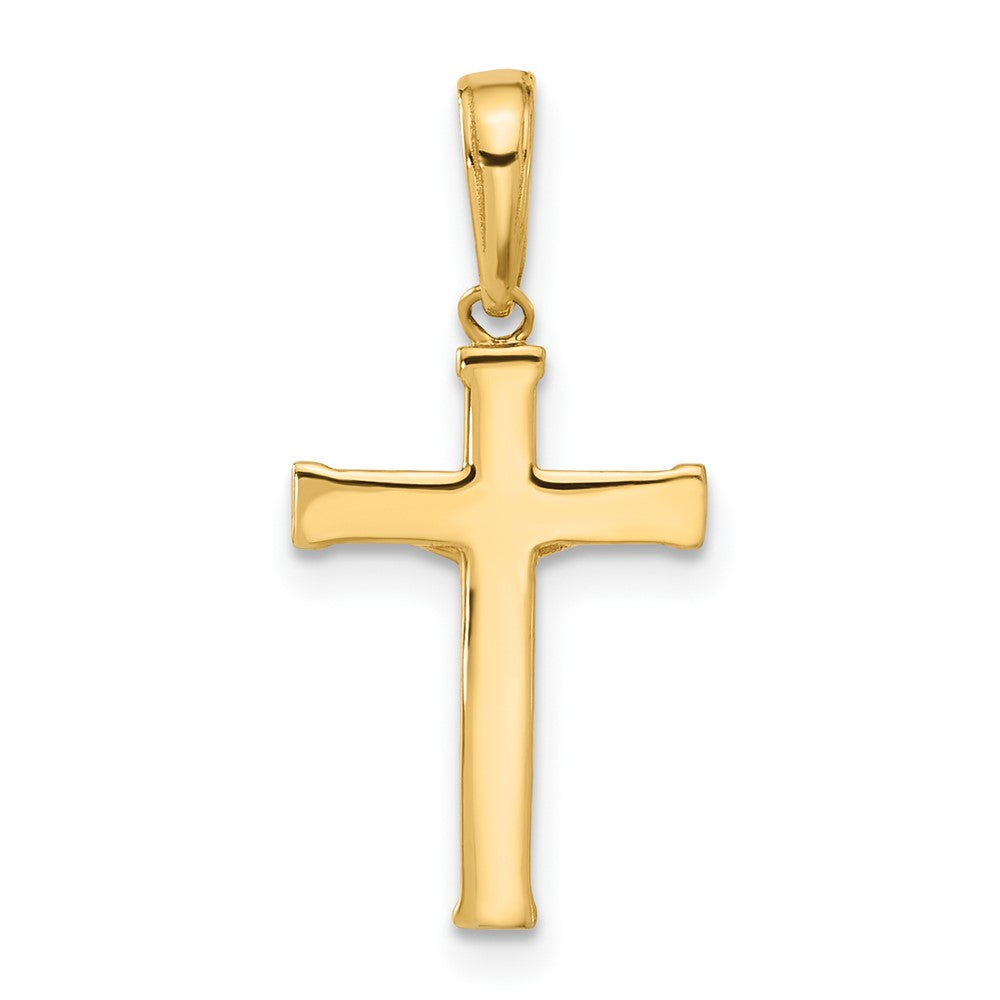 14K Yellow & Rhodium and White Rhodium D/c Crucifix Cross Pendant