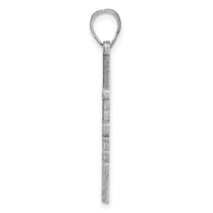 14K White Gold Faith Cross Charm
