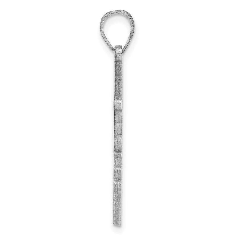 14K White Gold Faith Cross Charm