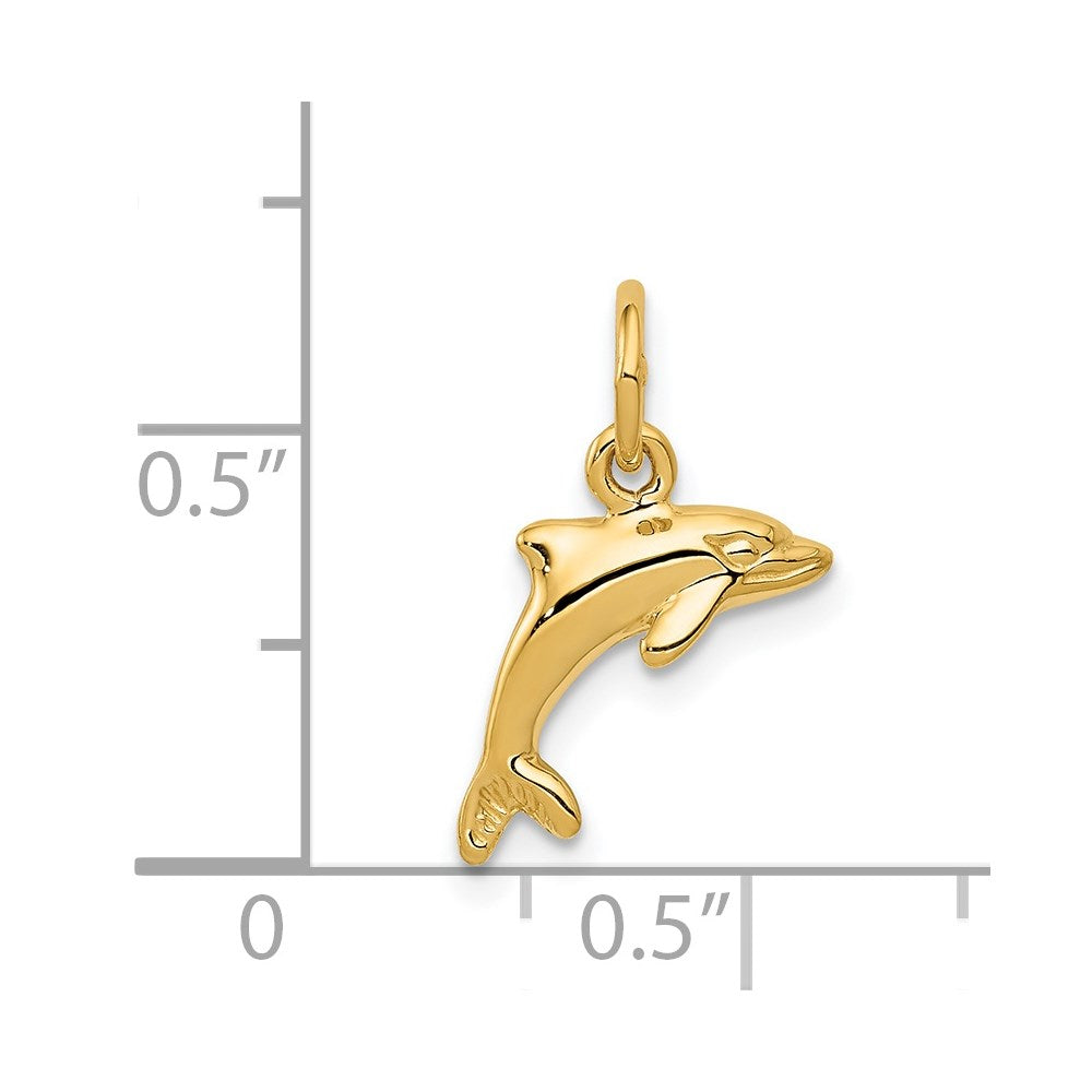 14K Yellow Gold Dolphin Pendant