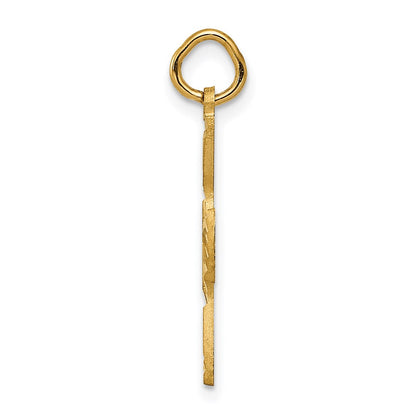 14K Yellow Gold Satin And Diamond-Cut Dove Charm