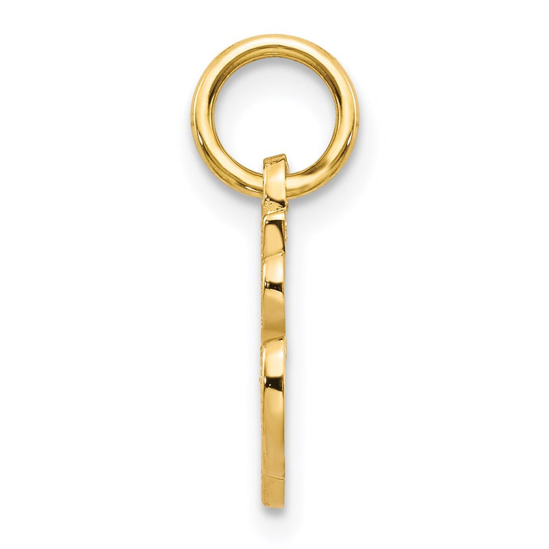 14K Yellow Gold 14Ky Script Letter A Initial Charm