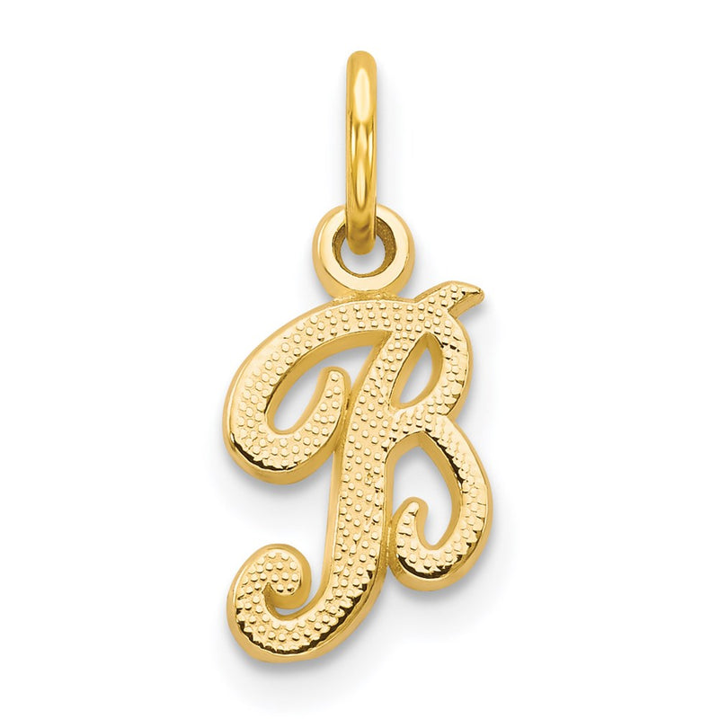 14K Yellow Gold 14Ky Script Letter B Initial Charm