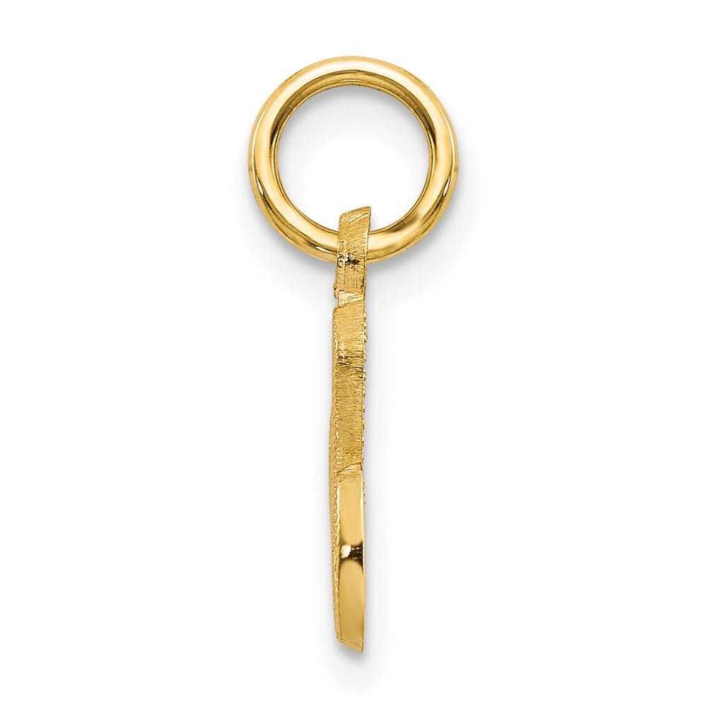 14K Yellow Gold 14Ky Script Letter C Initial Charm