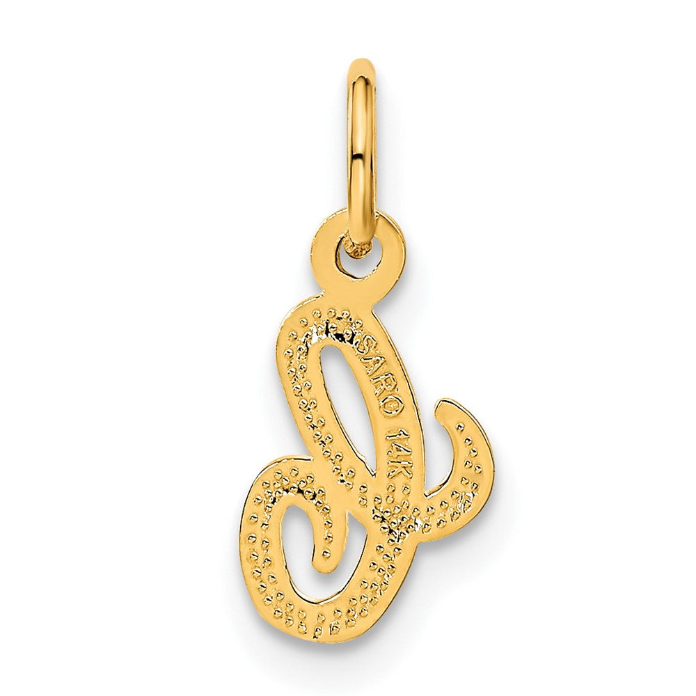 14K Yellow Gold 14Ky Script Letter C Initial Charm