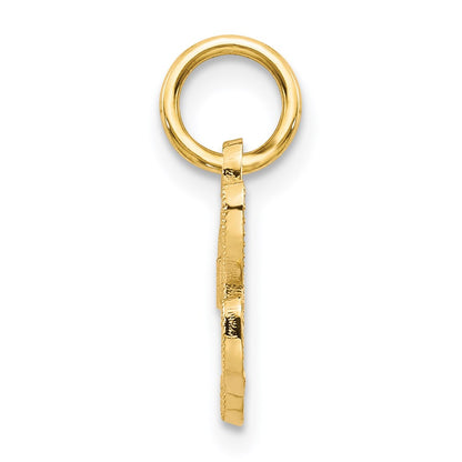 14K Yellow Gold 14Ky Script Letter H Initial Charm