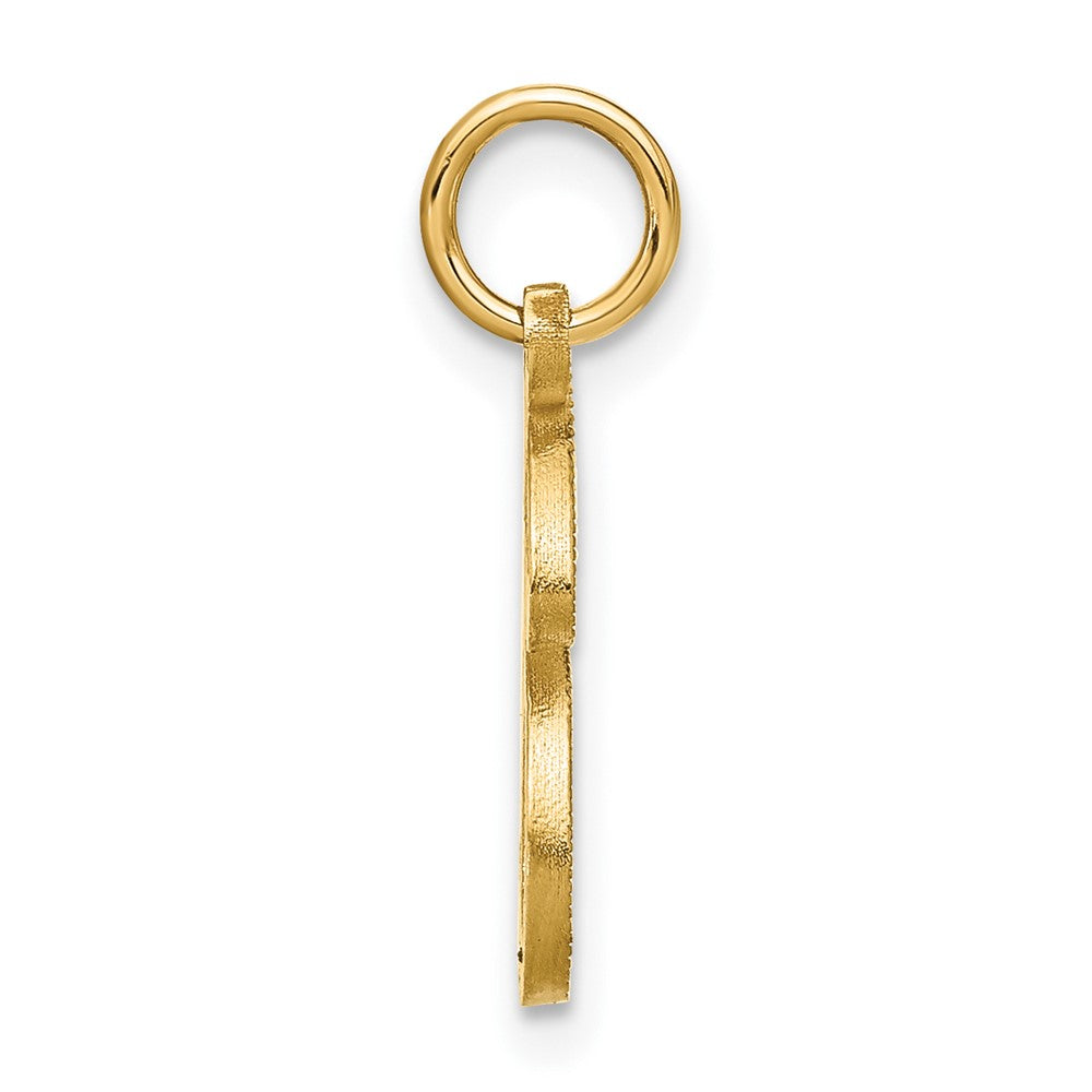 14K Yellow Gold 14Ky Script Letter I Initial Charm