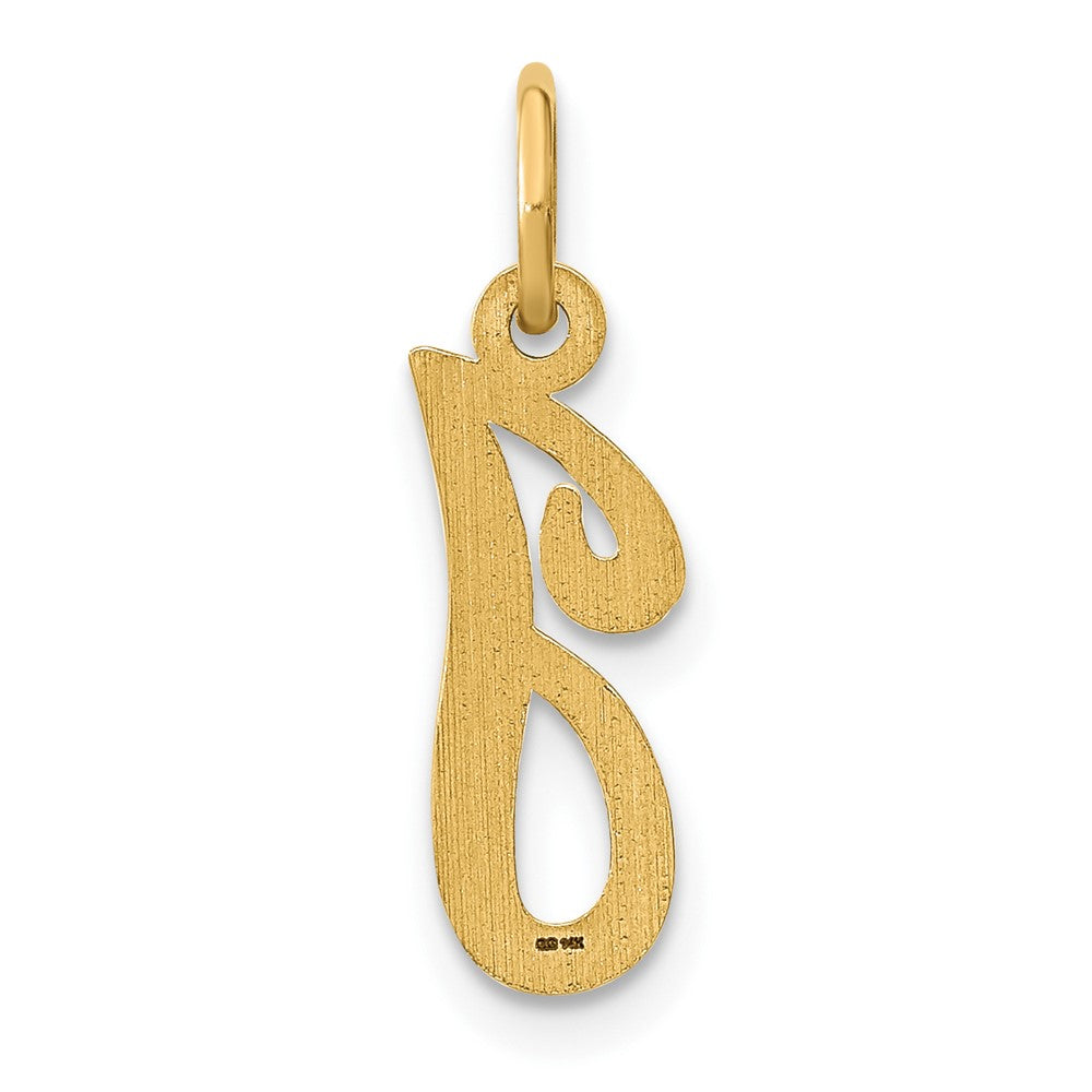 14K Yellow Gold 14Ky Script Letter I Initial Charm