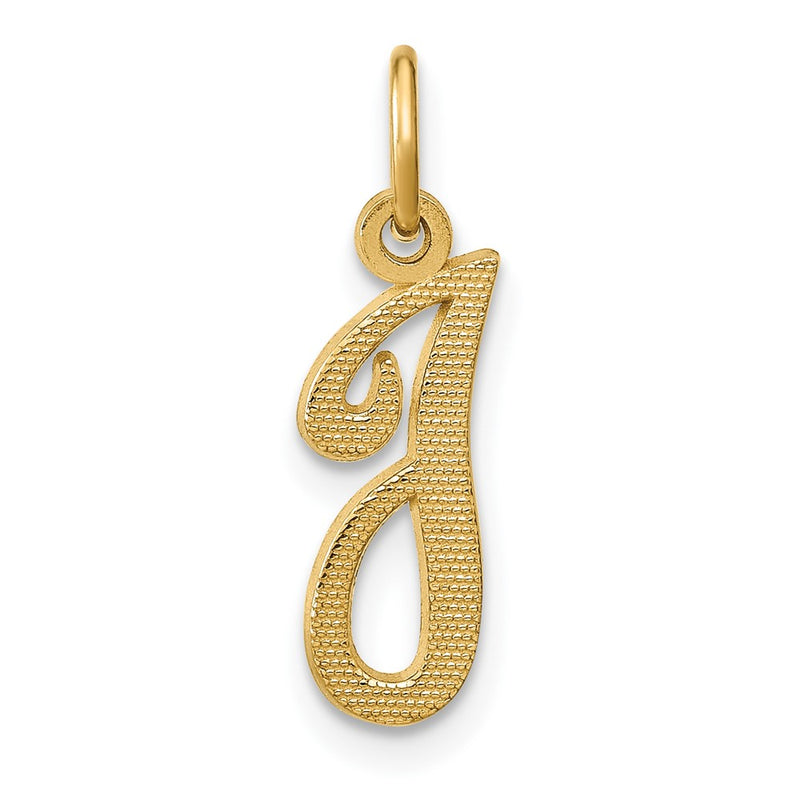14K Yellow Gold 14Ky Script Letter I Initial Charm