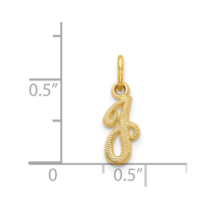 14K Yellow Gold 14Ky Script Letter J Initial Charm