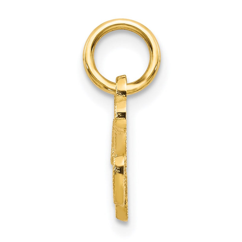 14K Yellow Gold 14Ky Script Letter K Initial Charm