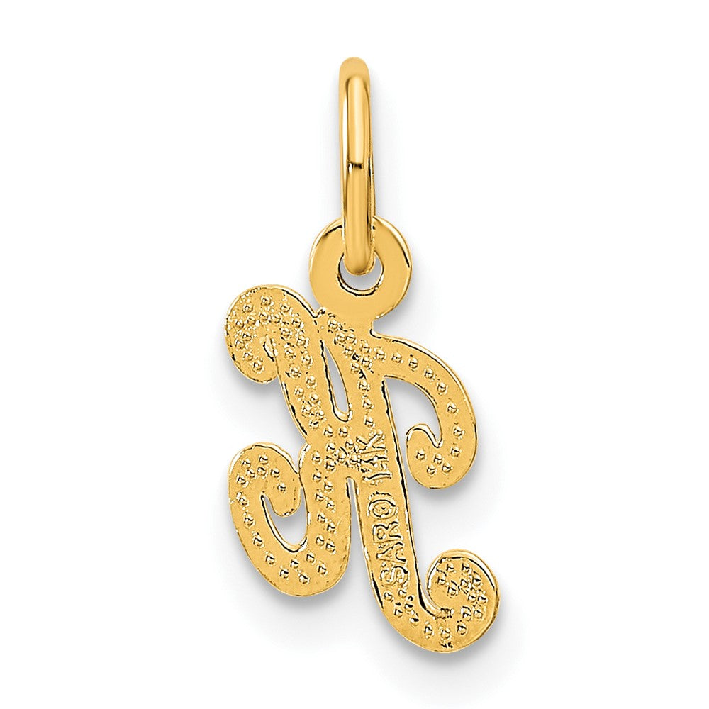 14K Yellow Gold 14Ky Script Letter K Initial Charm