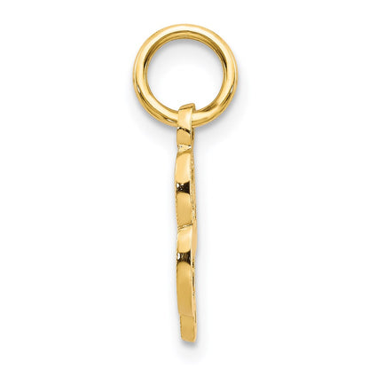 14K Yellow Gold 14Ky Script Letter L Initial Charm