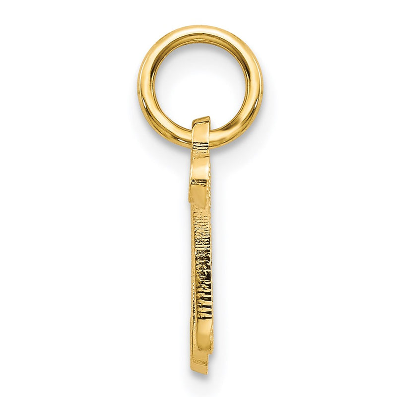 14K Yellow Gold 14Ky Script Letter N Initial Charm