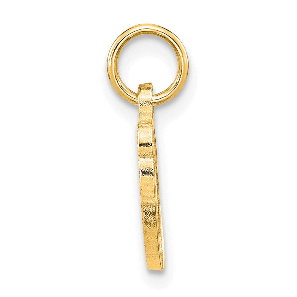14K Yellow Gold 14Ky Script Letter O Initial Charm