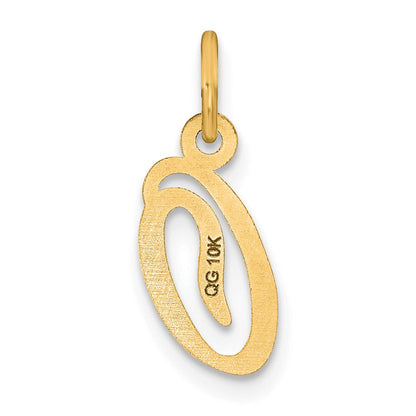 14K Yellow Gold 14Ky Script Letter O Initial Charm
