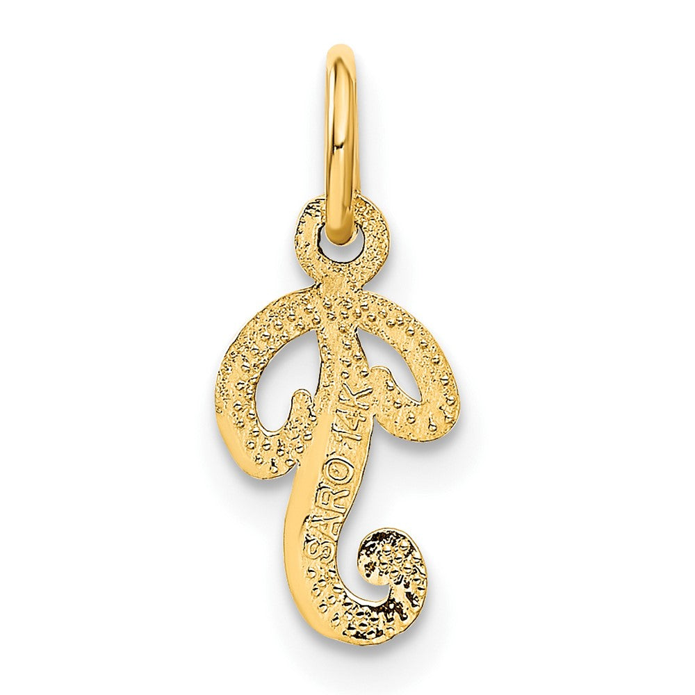 14K Yellow Gold 14Ky Script Letter P Initial Charm