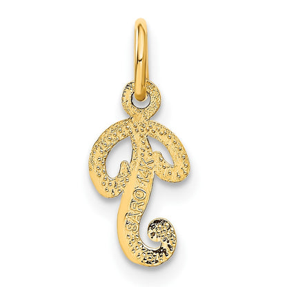 14K Yellow Gold 14Ky Script Letter P Initial Charm