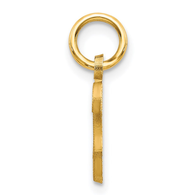 14K Yellow Gold 14Ky Script Letter S Initial Charm