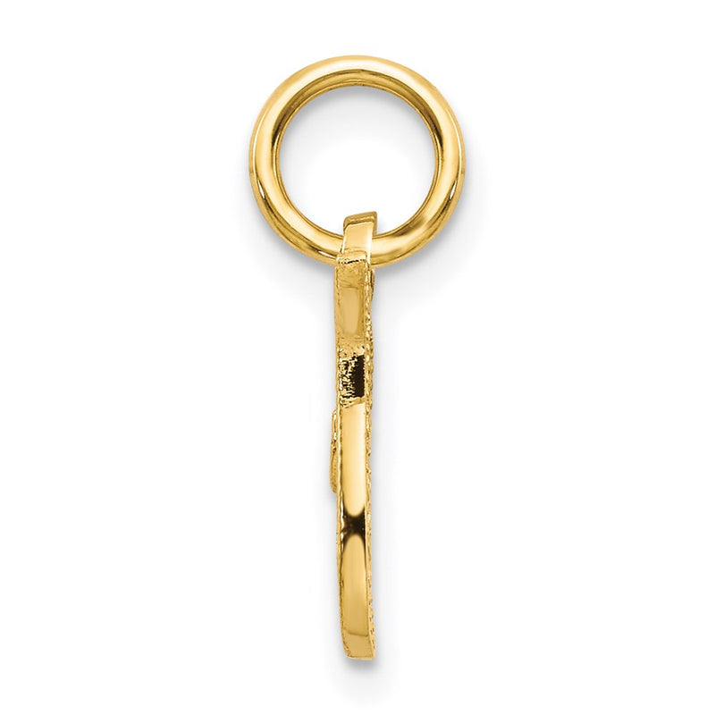 14K Yellow Gold 14Ky Script Letter T Initial Charm