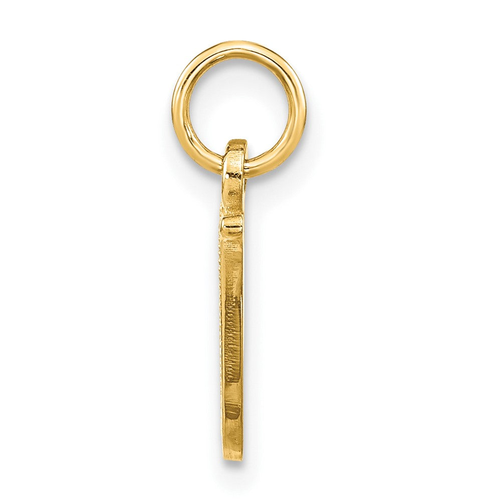 14K Yellow Gold 14Ky Script Letter W Initial Charm