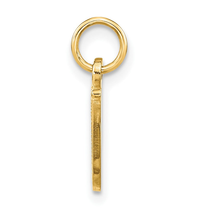 14K Yellow Gold 14Ky Script Letter W Initial Charm