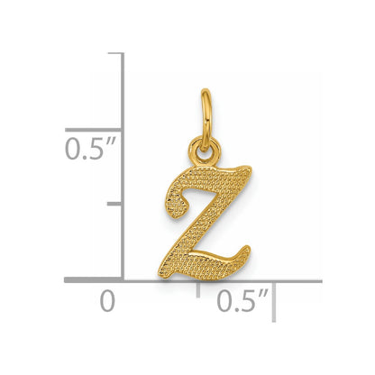 14K Yellow Gold Casted Initial Z Charm