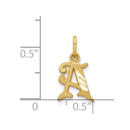 14K Yellow Gold Letter A Initial Charm