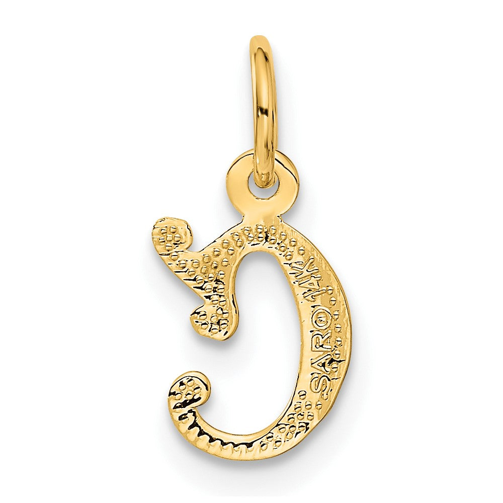 14K Yellow Gold Letter C Initial Charm