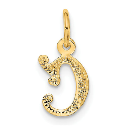 14K Yellow Gold Letter C Initial Charm
