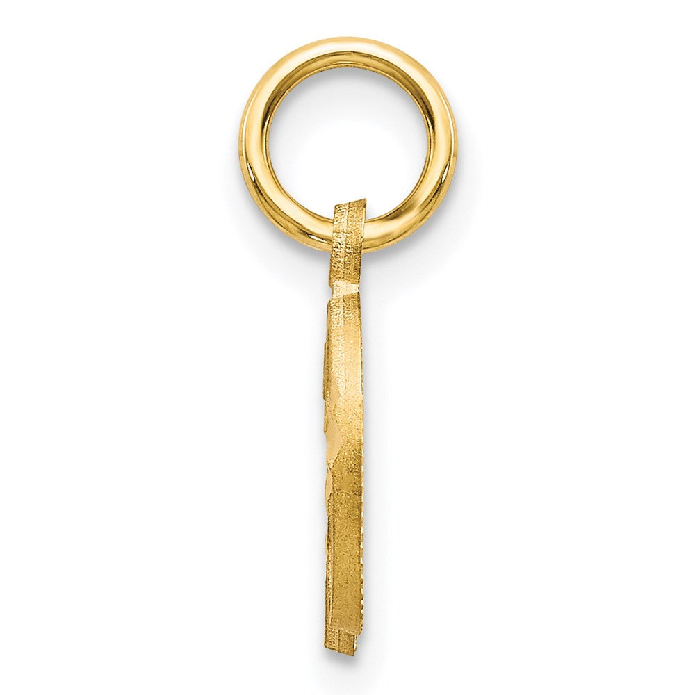 14K Yellow Gold Letter D Initial Charm