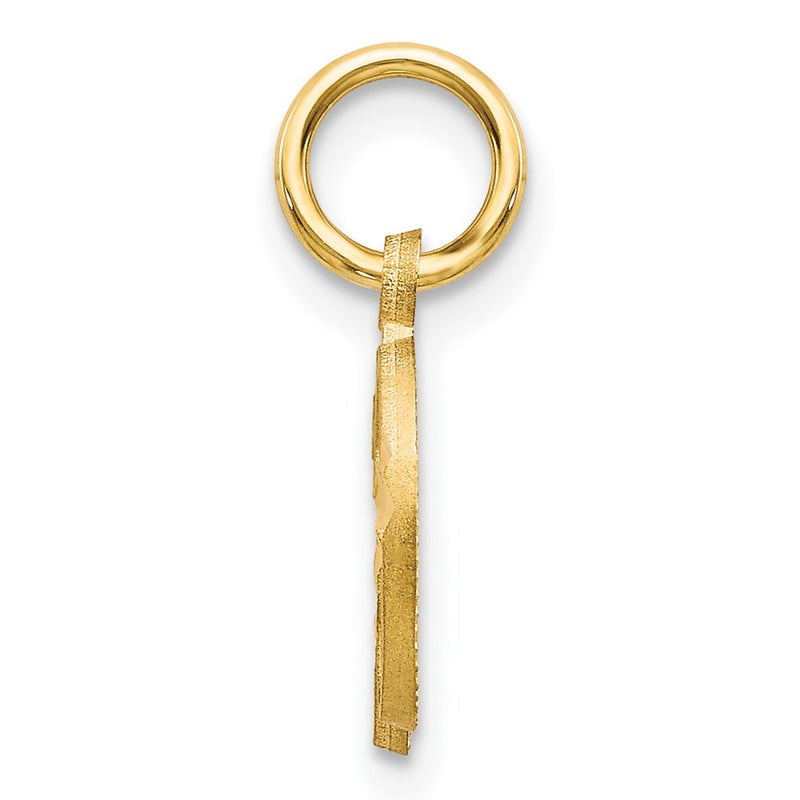 14K Yellow Gold Letter D Initial Charm