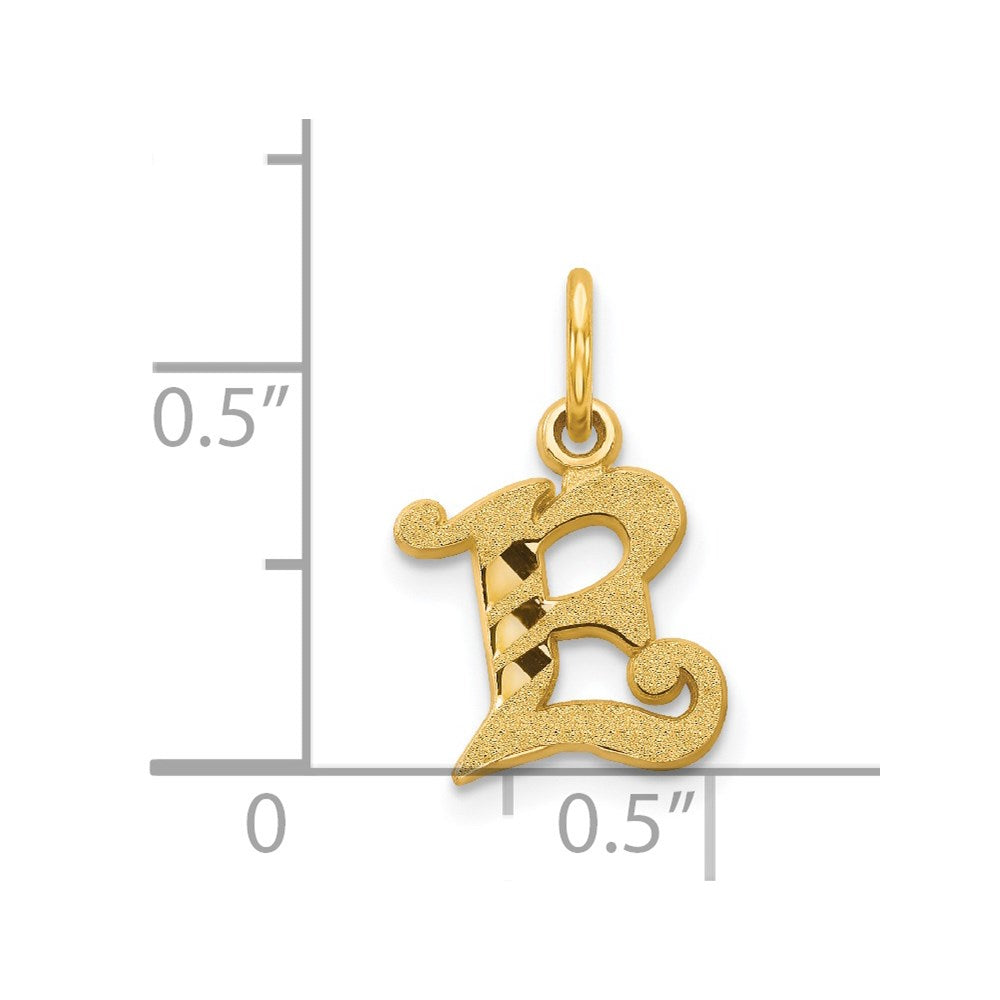 14K Yellow Gold Letter E Initial Charm