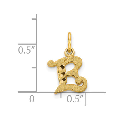 14K Yellow Gold Letter E Initial Charm